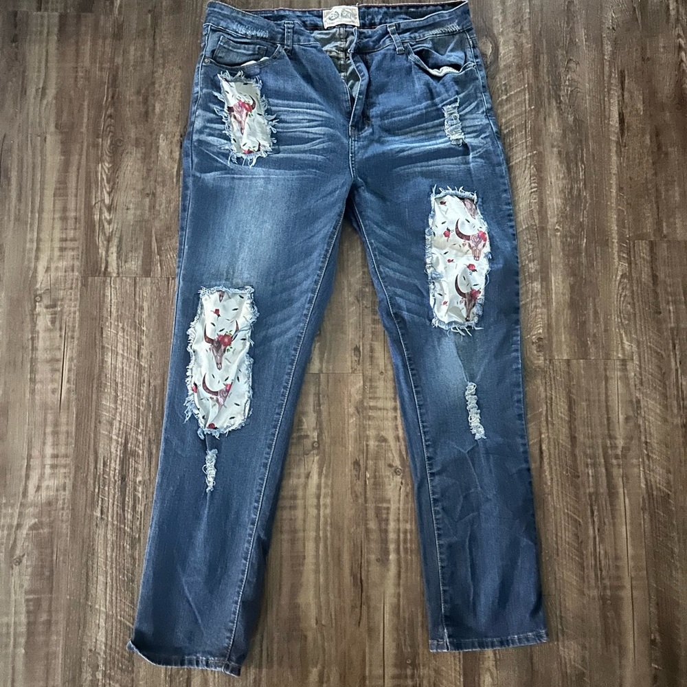L&B Cow Print Distress